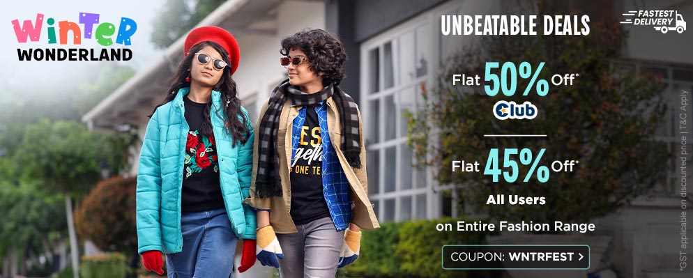 Flat 45% OFF on Kids Fashion Range