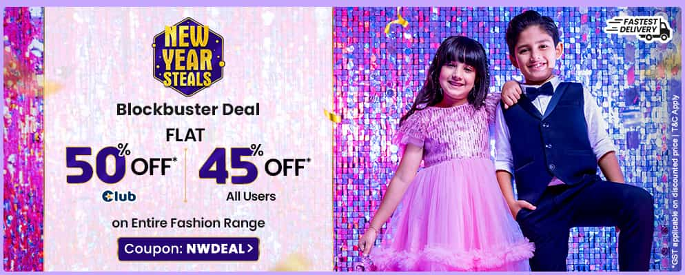 New Year Steals – Flat 50% Off on Kids Fashion