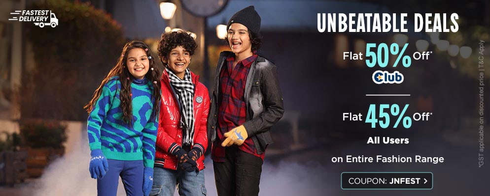 Avail Up to 50% off on Kids Fashion Range