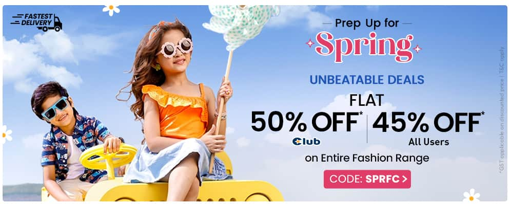 Avail Flat 45% discount on Kids Fashion