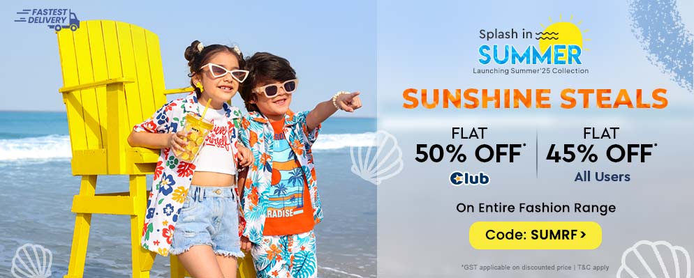 Sunshine Steals – Get Flat 45% discount on Kids Fashion Range