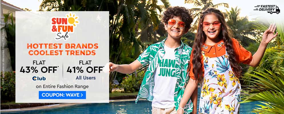 Flat 45% discount on Bestselling Baby and Kids Fashion