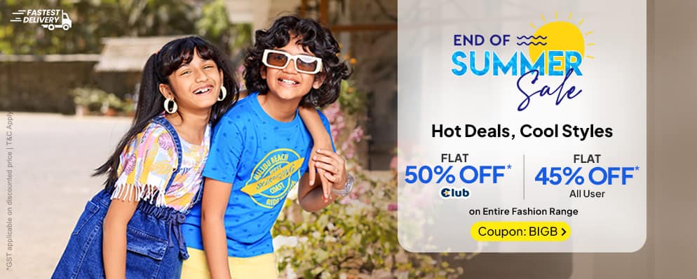 Firstcry - End of Summer Sale - Get Up to 50% OFF on Bestselling Baby and Kids Fashion