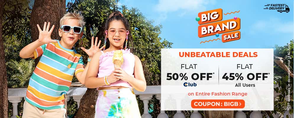 Big Brand Sale – Get 45% Off on Best Selling Kids Apparels and Footwear