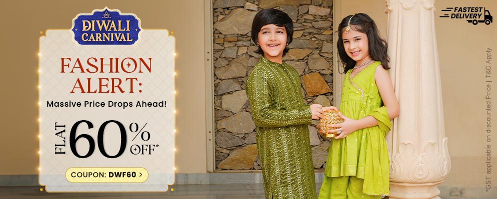 Diwali Carnival – Avail Flat 60% discount on Kid's Clothing