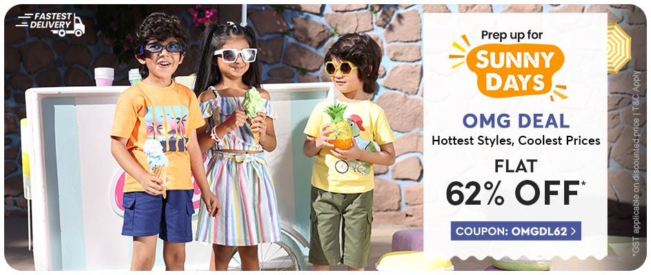 Avail Flat 62% off on Bestselling Kids Fashion