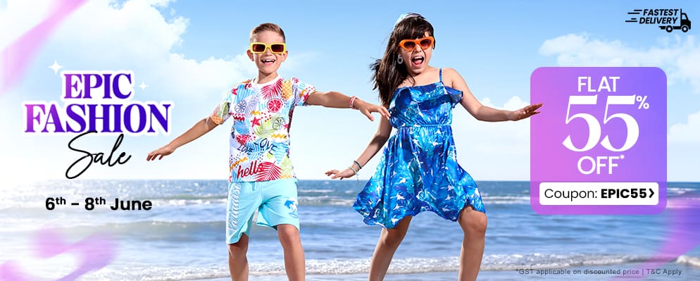Flat 55% discount on Kids Fashion Wear