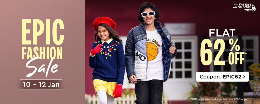 Epic Fashion Sale – Get Flat 62% discount on Kids fashion