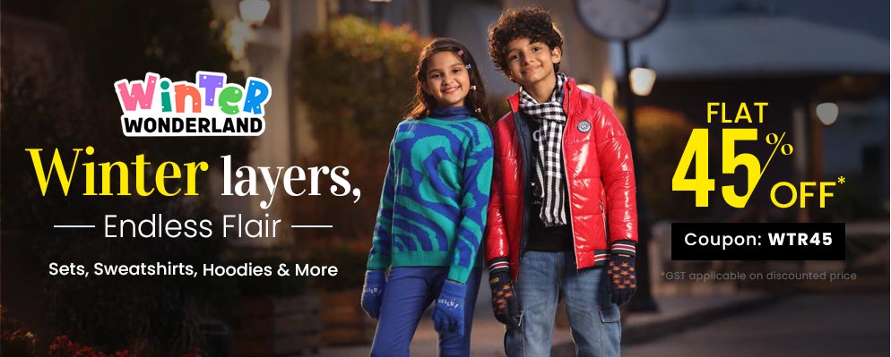 Winter Wonderland  – Flat 45% OFF on Bestselling Kids Winterwear