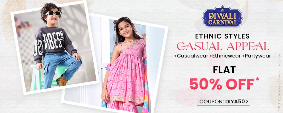 Get Flat 50% off on Select Kids Ethnicwear Collection