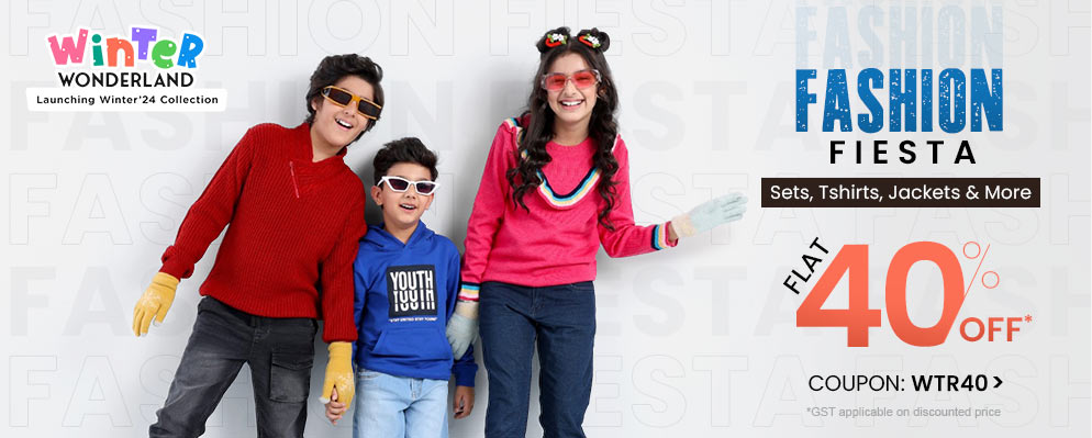 Avail flat 40% discount on select kid's fashion range