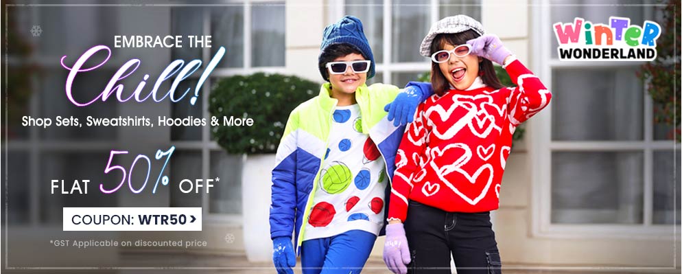 Get Flat 50% Discount on Winter Fashion For Kids