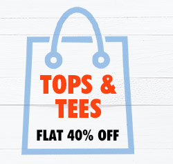 tops and tees Flat 40% Off