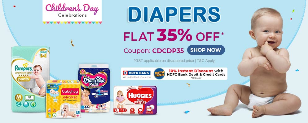 firstcry.com - 35% Discount on Diapers and Diapering Essentials