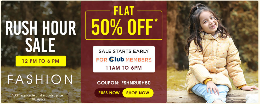 firstcry.com - Rush Hour Sale – Get 50% OFF on Kids Fashion