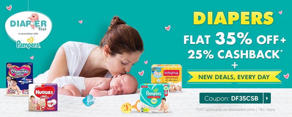 firstcry.com - Get Flat 35% OFF + Extra 25% Cash-Back on Entire Diapering Range