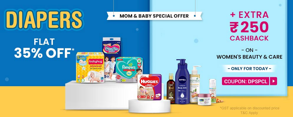 Firstcry coupon code for Today - Flat 35% off + Extra ₹250 cash-back