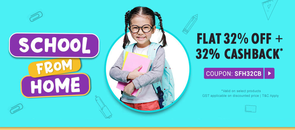 firstcry - Flat 32% Discount + Extra 32% Cash Back on School Supplies, Books and CDs