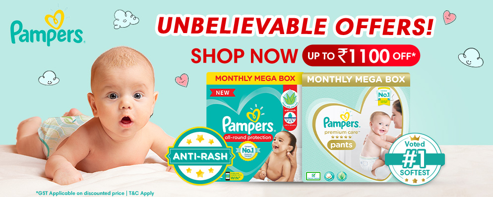 firstcry.com - Avail Up To ₹1100 OFF on Pampers Baby Diapers