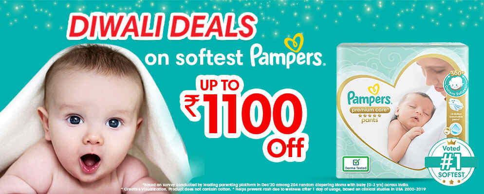 firstcry.com - Avail Upto ₹1100 Off on Pampers Baby Diapers