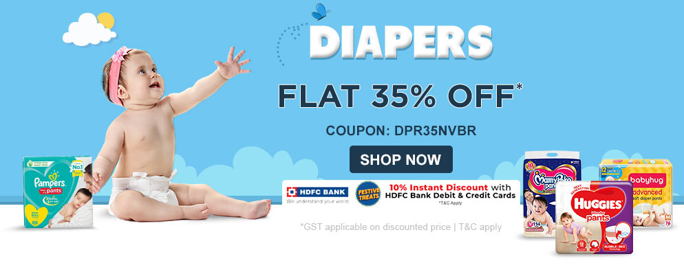 firstcry.com - Flat 35% Off on Diapers Range