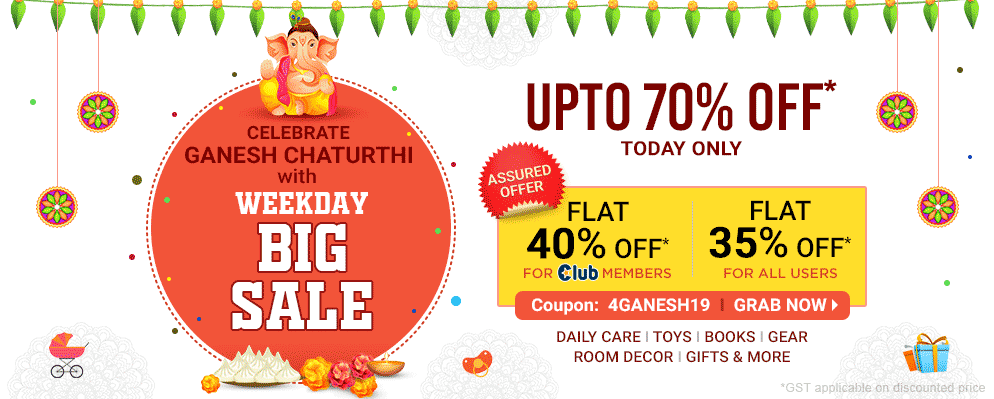 firstcry.com - Weekday Day Sale – Up to 70% Discount + Extra 35% Discount on Selected Categories