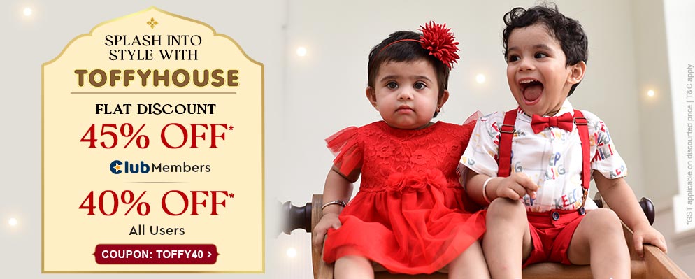 Get 40% Discount on Toffyhouse Kid's and Baby Clothing