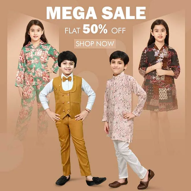 Mega Sale – Get Flat 50% Off on Must Have Kids Apparels, Footwear and More