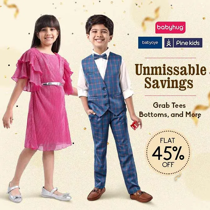 Up To 45% discount on Kids Fashion Wear and Accessories