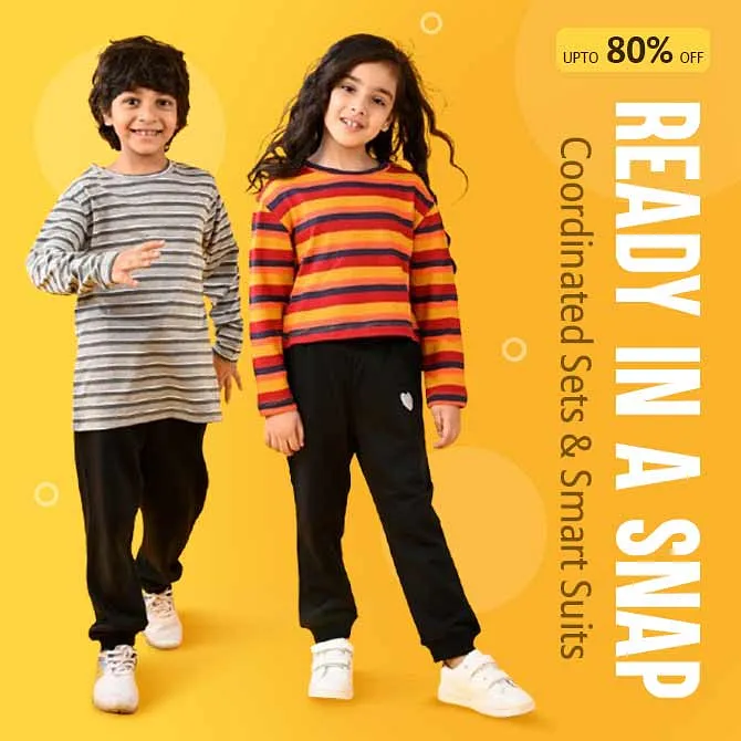 Get Up To 80% discount on Kid's Apparel Collection