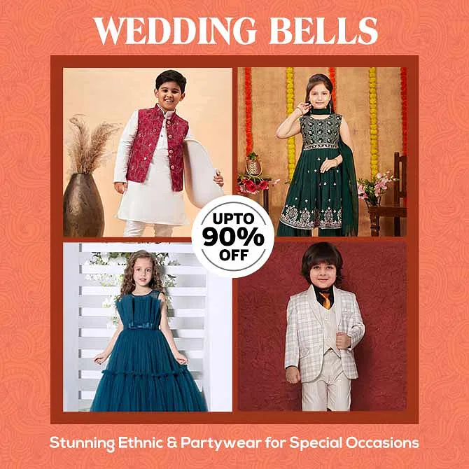 Get Up to 90% Discount on Kids Ethnic and Partywears