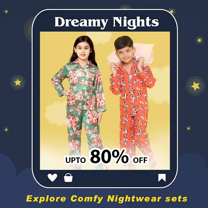 Get Up to 80% discount on Comfy Nightwear Sets