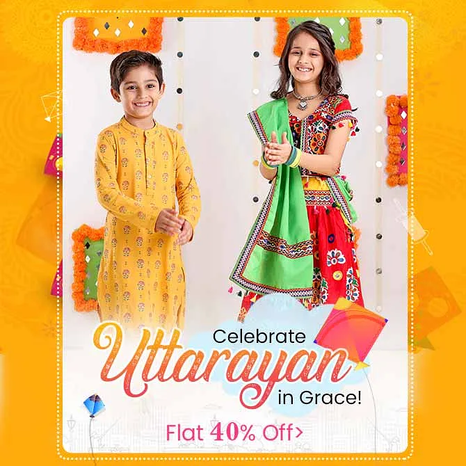 Flat 40% discount on uttarayan special apparel for kids