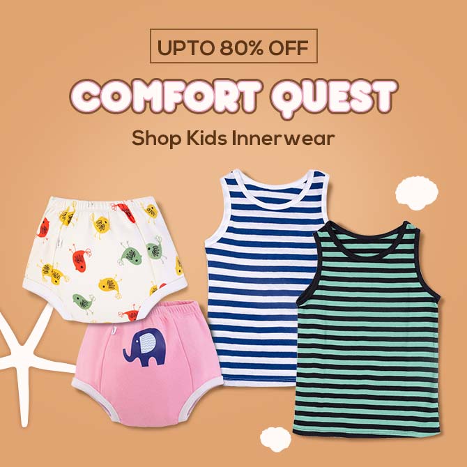 Get Up to 80% off on Kids Innerwear