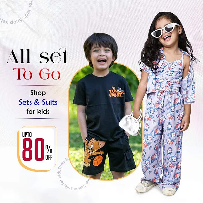 Up to 80% Off on Trendy Kids Sets and Suits