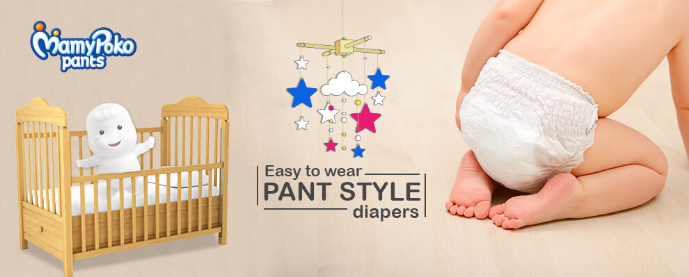 Easy to wear PANT STYLE diapers