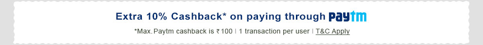 Extra 10% Paytm Cashback on paying through Paytm