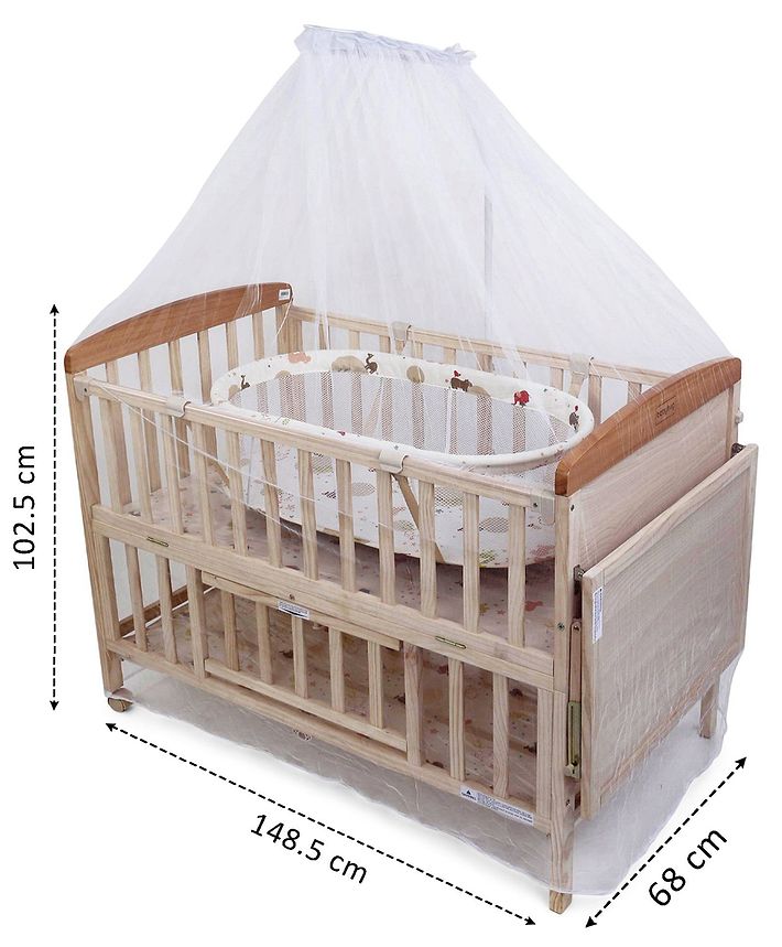 Babyhug Kelly Wooden Cot With 