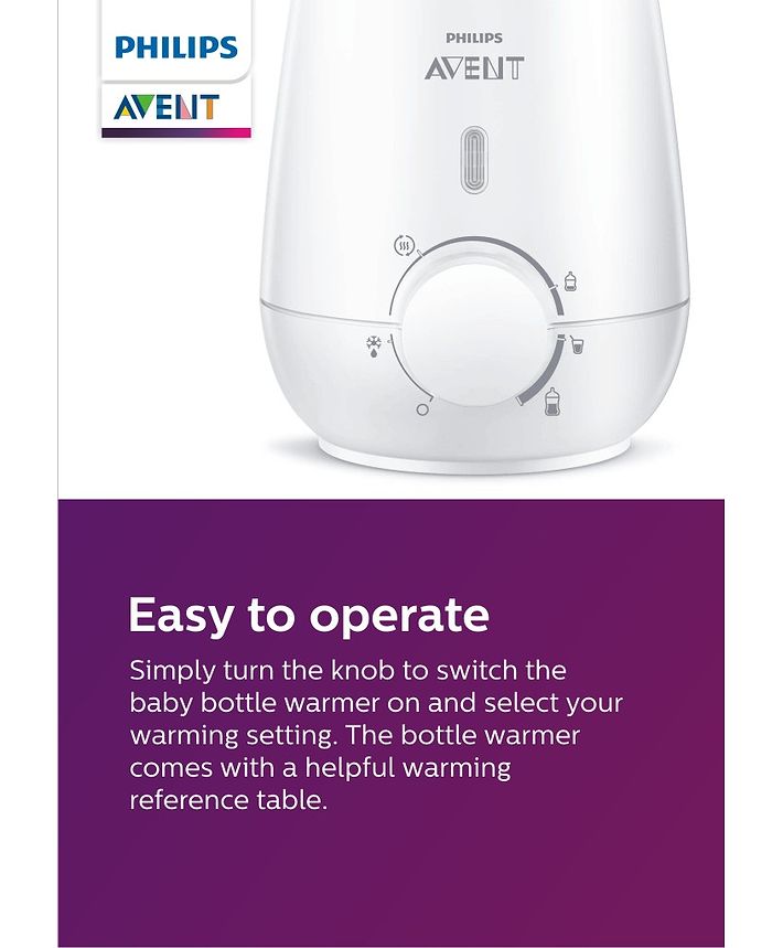 avent bottle warmer reference table