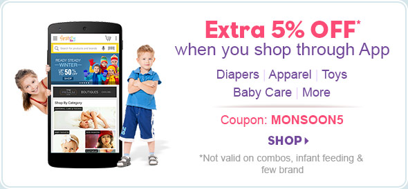 Extra 5% OFF* when you shop through App