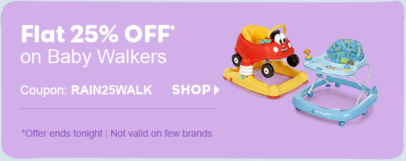 Flat 25% OFF* on Baby Walkers