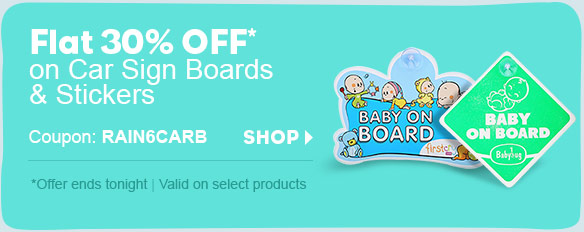 Flat 30% OFF* on Car Sign Boards & Stickers