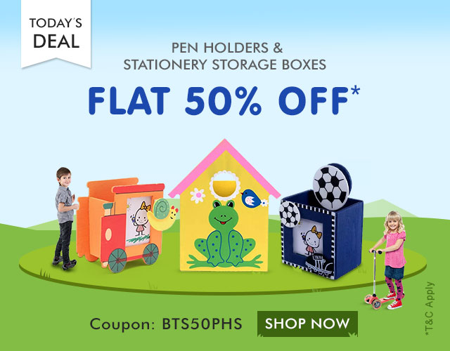Flat 50% OFF* on select range OF Pen Holders & Stationery Storage Boxes 