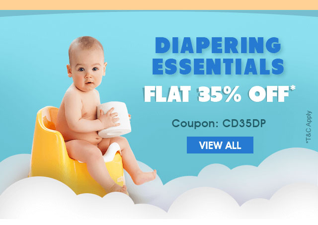 DIAPERING ESSENTIALS Flat 35% OFF*