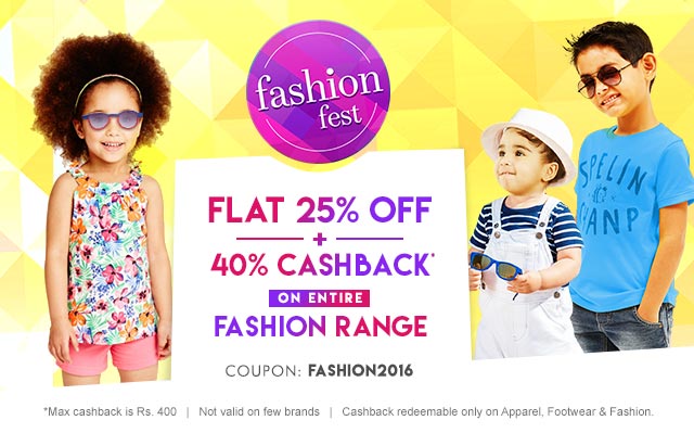 Flat 25% OFF + 40% Cashback* on Entire Fashion Range