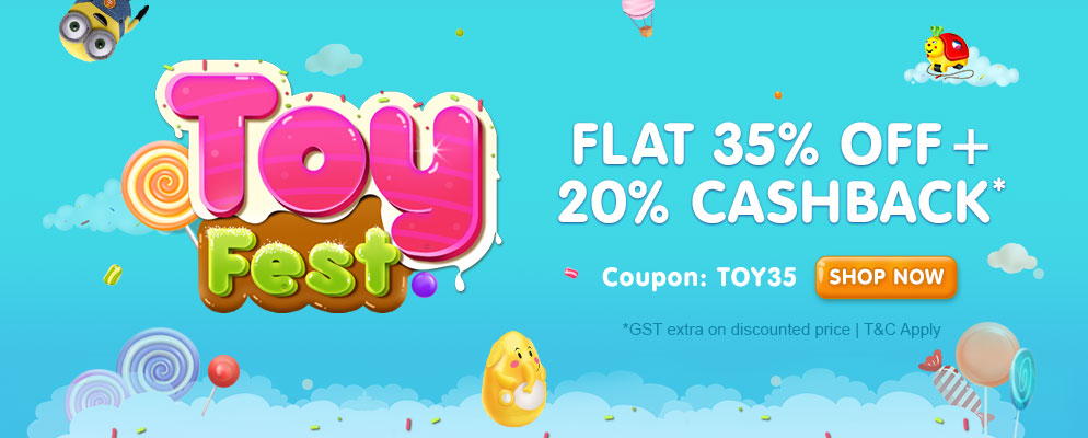 Toy Fest FLAT 35% OFF + 20% CASHBACK*