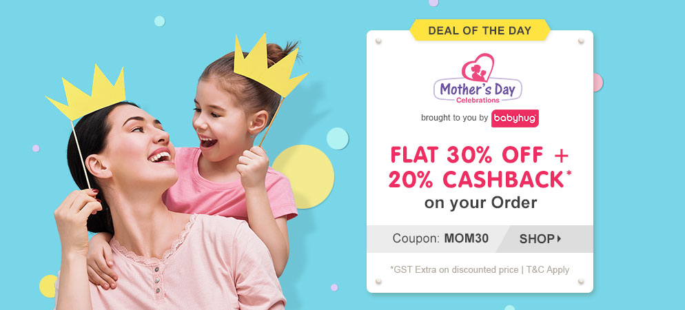 Mother's day Celebrations Logo Flat 30% OFF + 20% Cashback*  on your Order