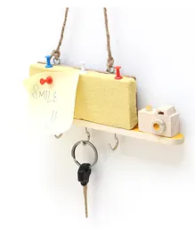 IVEI Wooden Key Holders with a Pin Board - Yellow