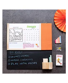 IVEI Kids Activity Calendar with Black Board - Orange