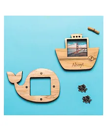 IVEI Ship And Whale Photo Magnet Set of 2 - Multicolour